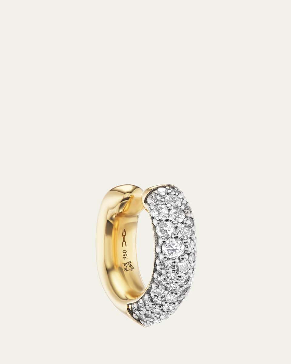 18K Yellow Gold Pave Shard Ear Cuff